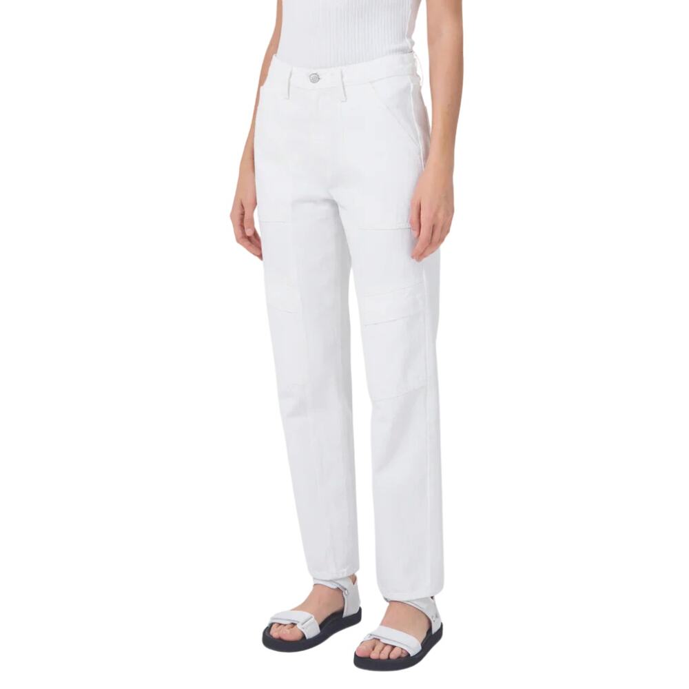 Agolde Cooper Cargo Pants NEW Milkshake White High Rise Denim Straight Leg Sz 32